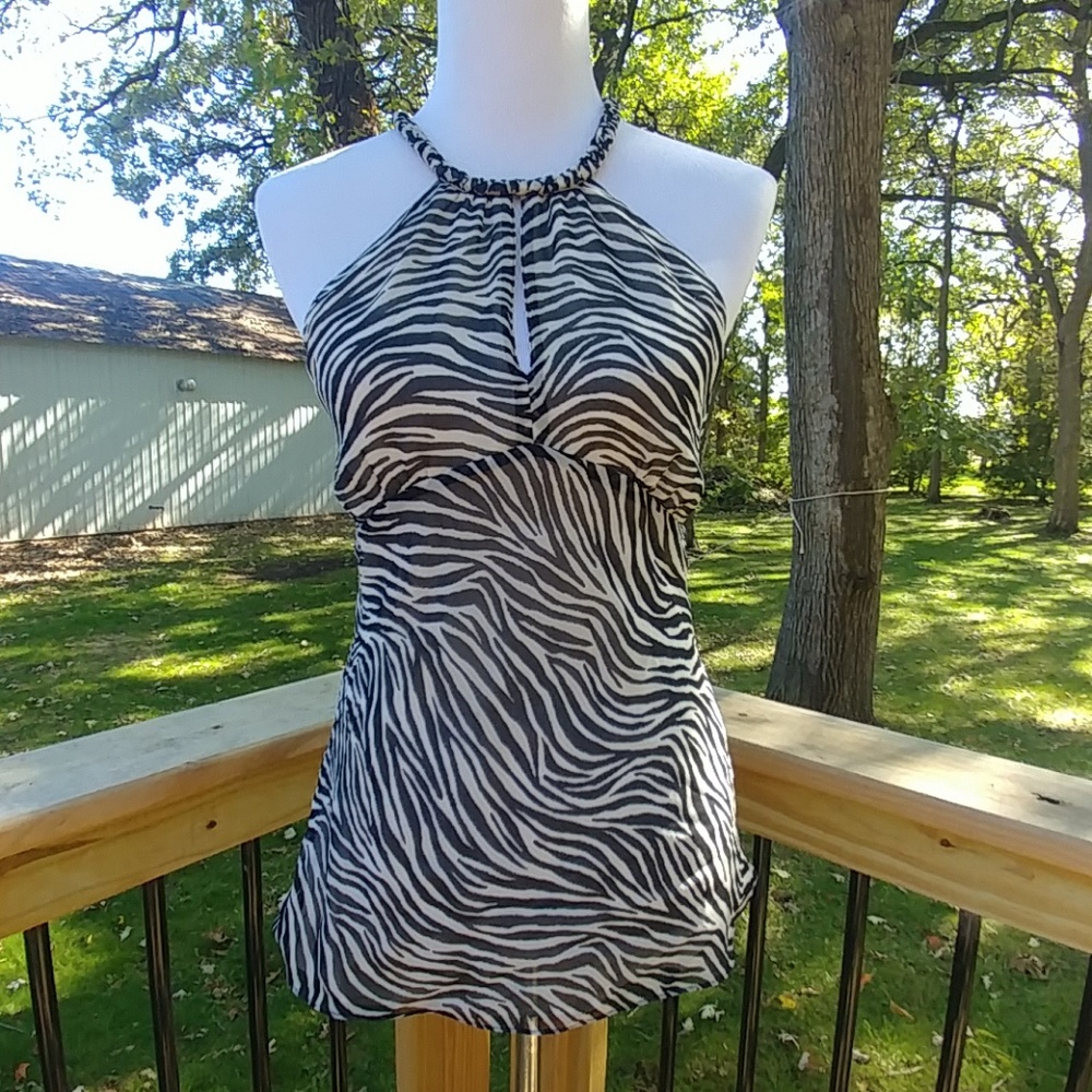 Michael Michael Kors zebra print silk top, size 10
